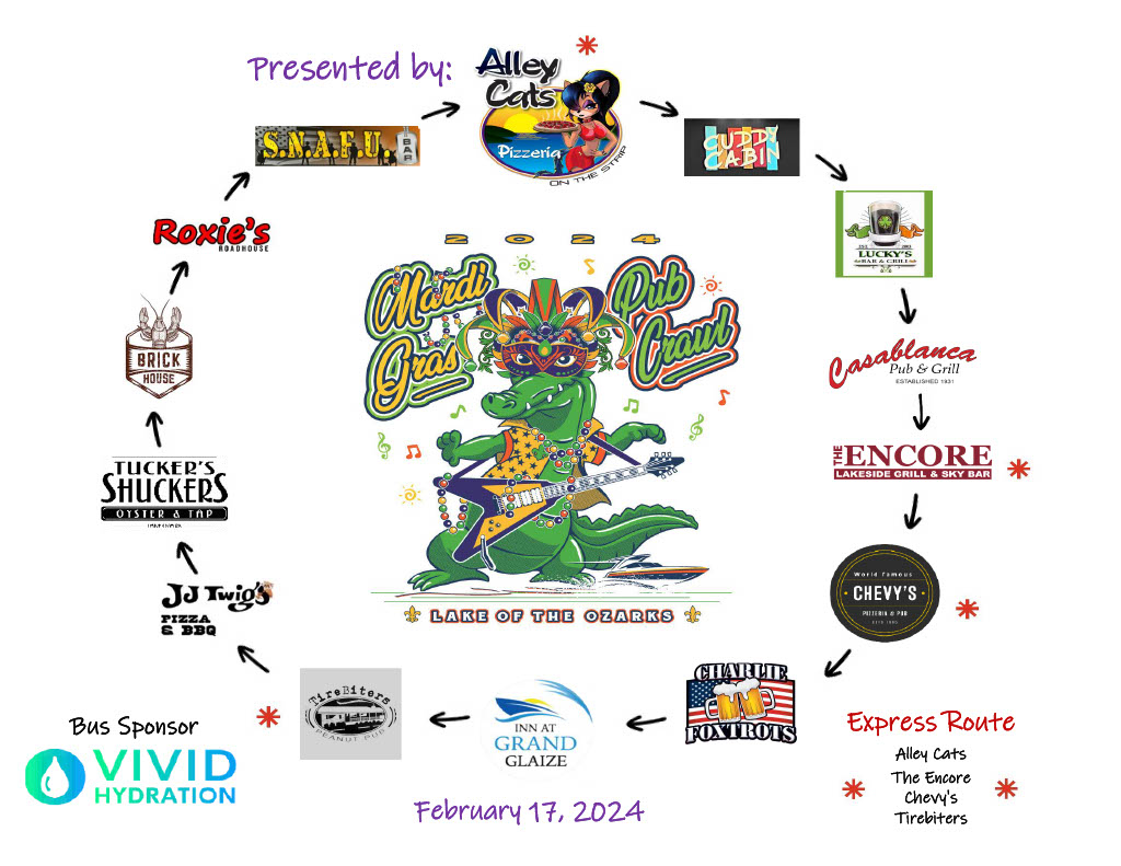 Pub Crawl Lake of the Ozarks Mardi Gras Pub Crawl